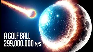 Golf Ball Hitting Moon at Nearly Light Speed: What Happens Next?