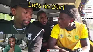 Роботы Robot Boii и King Oumar встретились с IShowSpeed ​​в Йоханнесбурге.