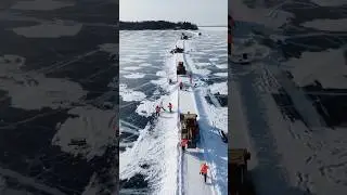Ice road construction 🚧 #shortvideo