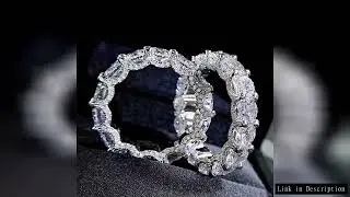 Eternity Full Moissanite Diamond Ring 100% Real 925 Sterling Silver Party Wedding Band Rings for Wom