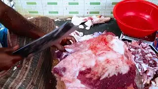 Village meat shop, Good butcher quick meat cutting skills, Very good sales