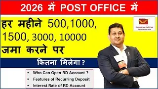 Post Office Recurring Deposit Scheme 2026 | Best Monthly Deposit Scheme of post office