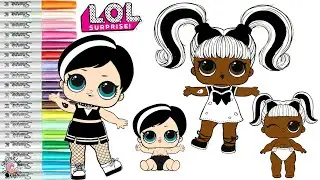 LOL Surprise Dolls Coloring Book Page Yin and Yang QT with LIL Sisters Hairgoals