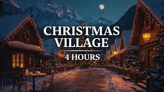 4 Hours Christmas Market Ambience 🎄 Cozy Winter Village, Warm Lights & Snowy Night