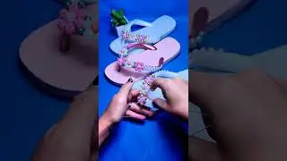 sandalia personalizada con perlas #manualidades #diy