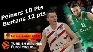 Latvian Duel!! Peiners vs Bertans Full Highlights 15.11.2018 Darussafaka vs AX Milan | UF44