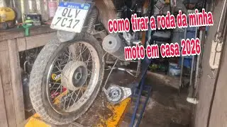 Como tirar Roda da minha moto na rua  Como tirar a roda minha  moto  em casa