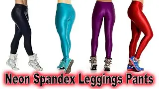 Hupplle Fashion Neon Stretch Skinny Shiny Spandex Leggings Pants