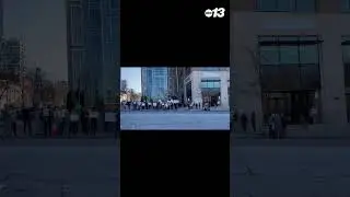 Protest in downtown Asheville outside Rep. Chuck Edwards' office