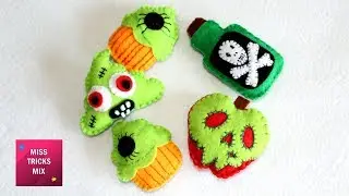 Halloween Felt Ornaments - DIY: How to make easy Halloween Felt Ornaments / Halloween Crafts Part#3