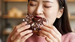 🍩💥 Crunchy Ice, Soft Chocolate Donut ASMR