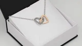 Unique Romantic Gift to Wife | Interlocking Open Heart Necklace Pendant -