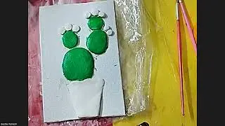 cactus painting clay art, india /singapore batch by artistic studio