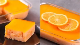 ORANGE CUSTARD DESSERT | NO-BAKE ORANGE BISCUIT DESSERT | EASY ORANGE PUDDING DESSERT | N'Oven