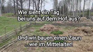Ein Tag auf unserem Hof im April - Tiere versorgen | Wir bauen einen Zaun