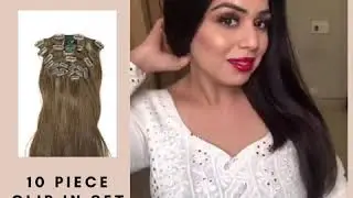 10 Pc clip set human hair extensions in India