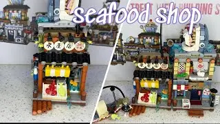 Japanese Street View Building Set Seafood Shop | Mini Building Blocks For Adults | Fast Motion Video