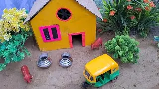How to make cow shed/diy mini hand pump, mini water pump project, house of animals,  home 🏡 project