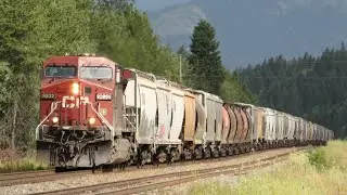 Oldies!!!! CP 9832 and CP 9716 Highball CP 300 past Caithness, British Columbia