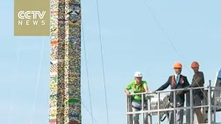 Children build world&rsquo;s tallest Lego tower in Milan