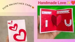Valentine Special Card❤️😻 | Handmade with Love | Easy Paper Craft |  #Valentinecard #cutecraft 