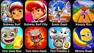 Subway Surfers,Subway Surf City,Kooply Run,Brainrot Runner,Sonic Dash,Talking Tom Hero Dash,Jumanji
