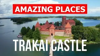 Trakai Castle in 4k. Lithuania, Trakai Castle to visit