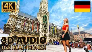 Munich, Germany - Binaural Audio Walking Tour City Morning Walk 4K 60FPS  Immersive Audio Experience