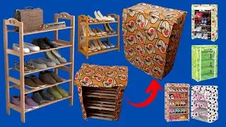 How to make a shoe rack cover from an Old Bedsheet-Old Clothes