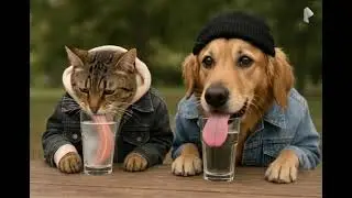 Dog and Cat drink Water (New Meme) #2025 #memes 