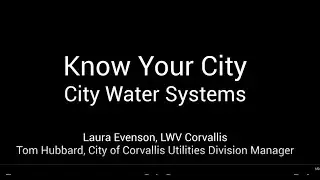 Know Your City - City Water Systems