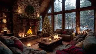 Soft Winter Snowfall And Warm Fire Ambience Support Peaceful Breathing And Relaxation