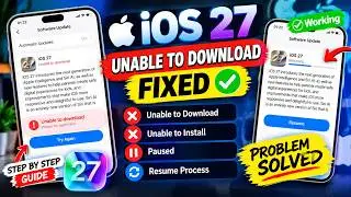 iOS 27 Unable to Install Problem Fixed | iOS 27 Unable to Download | iOS 27 Paused How to Resume 💯