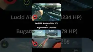 Lucid Air Sapphire 1234 HP vs Bugatti Chiron 1479 HP in a 1/2 Mile DRAG RACE