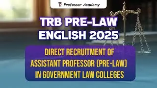 TRB Pre Law English 2025 | Assistant professor in Law college | Professor Academy