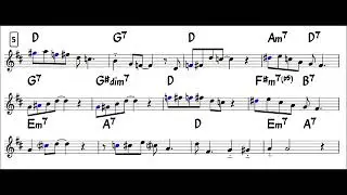 Blues in F - Easy Solo Example for Alto Sax - Approach Note -3