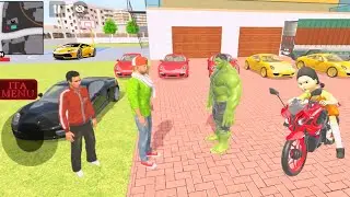 Franklin vs Hulk fight 😱😭 indian left auto simulator 💥😯 Indian bike driving 