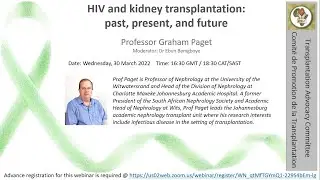 AFRAN Webinar  (English Language): HIV and Kidney Transplantation: Past, Present and Future