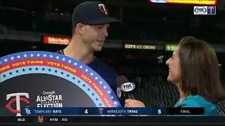 Taylor Rogers brings 'Bomba Ballot' sign to postgame interview