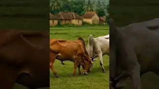 Two Bulls Clash in a Fierce Village Battle 🐂🔥 |  Bull Fight | Boovika Agro Tech | #shorts #cow