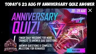 |Today Anniversary Quiz | Answer | 23 August | Free Fire| | WarTitan Gaming|