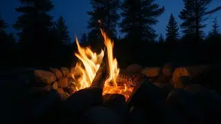 Whispering Woods, Roaring Fire: Relaxing Campfire ASMR & Music