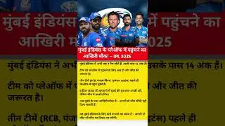 Mumbai Indians' Last Hope for IPL 2025 Playoffs! MI Playoff Scenario Explained #shorts #ytshorts