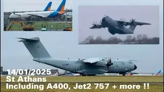 A400M Atlas Delivery At St Athan | Including Views of Jet2 B757’s | 14/01/25 | (4K)