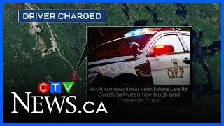 Collision involving transport truck and tow truck results in charges