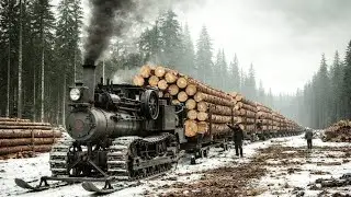 Extreme Logging at the Edge | Heavy Wood Trucks & Brutal Chainsaw Cutting Skills