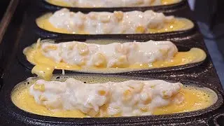 찰옥수수빵 Real Corn Bread, Corn Shaped Bread - Korean Street Food