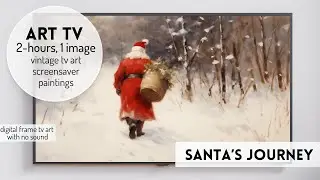Vintage Christmas TV Art Vintage Art TV Screen Holiday Slideshow Screensaver Santa Frame Tv Art
