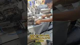 Back welt pkt make without tack by APW machine | Bon make by APW #APW garments automation #sewing