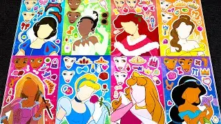 DISNEY STICKER BOOK MAKEOVER 👑✨ | SNOW WHITE, AURORA, CINDERELLA STICKER SATISFACTION OVERLOAD!